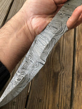 Load image into Gallery viewer, 12”inch Custom HAND FORGED DAMASCUS STEEL Blank BLADE FULL TANG Hunting Knife - SUSA KNIVES
