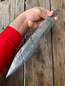 12”HAND FORGED DAMASCUS STEEL Hunting Dagger KNIFE BLANK BLADE Full Tang- - SUSA KNIVES