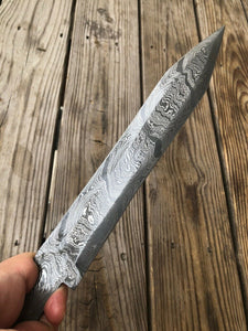 12”HAND FORGED DAMASCUS STEEL Hunting Dagger KNIFE BLANK BLADE Full Tang- - SUSA KNIVES