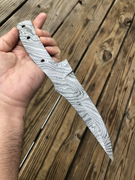 HAND FORGED DAMASCUS STEEL Hunting Hunting Knife BLANK BLADE FULL TANG - SUSA KNIVES