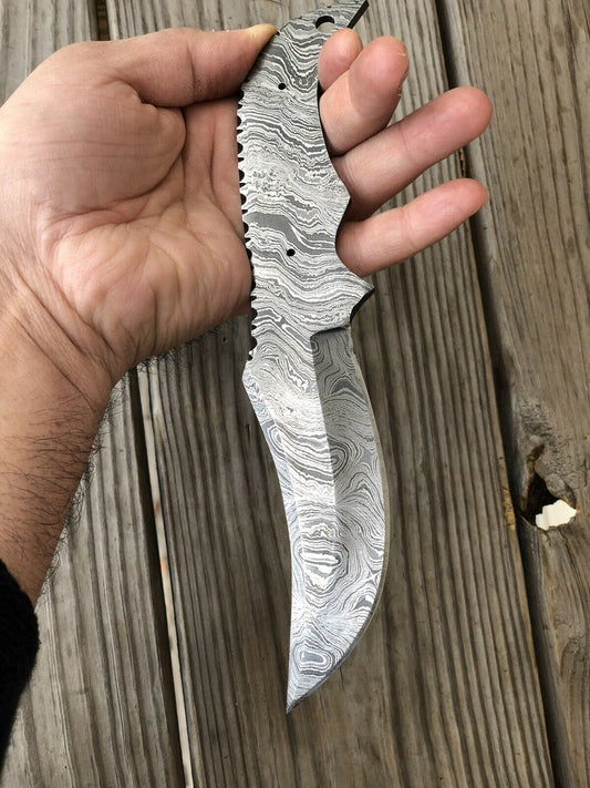 7mm Thick Hand FORGED DAMASCUS Steel Blank Blade Bd1 - SUSA KNIVES