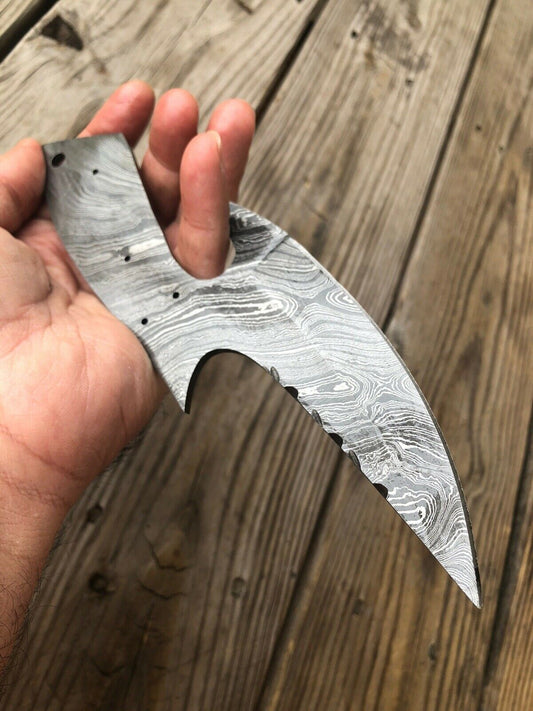 HAND FORGED DAMASCUS STEEL Hunting KNIFE BLANK BLADE Full Tang - SUSA KNIVES