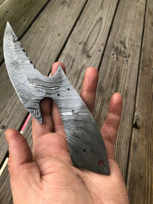 HAND FORGED DAMASCUS STEEL Hunting KNIFE BLANK BLADE Full Tang - SUSA KNIVES