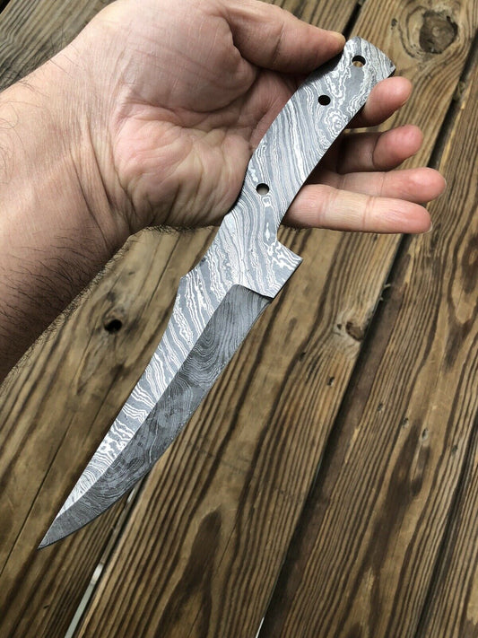 HAND FORGED DAMASCUS STEEL Hunting Hunting Knife BLANK BLADE FULL TANG - SUSA KNIVES