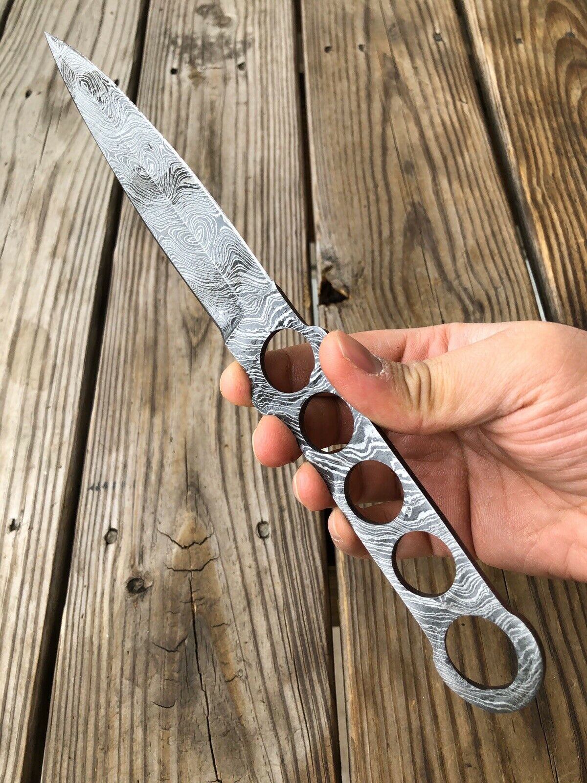 12” Inch HAND FORGED DAMASCUS STEEL Hunting Dagger Knife BLANK BLADE FULL TANG - SUSA KNIVES