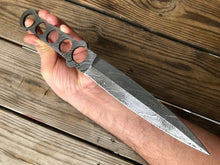 Load image into Gallery viewer, 12” Inch HAND FORGED DAMASCUS STEEL Hunting Dagger Knife BLANK BLADE FULL TANG - SUSA KNIVES
