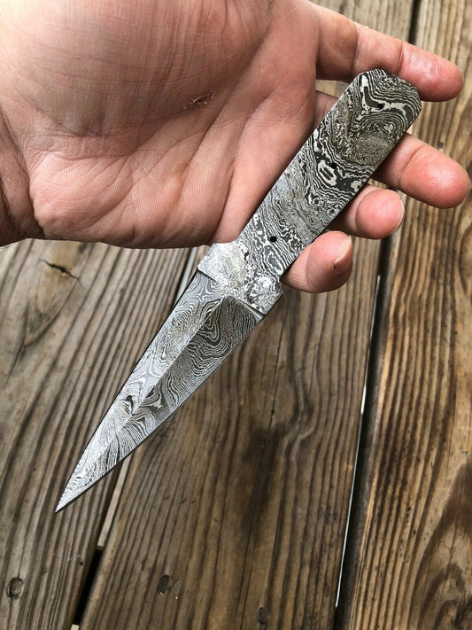 Custom HAND FORGED DAMASCUS STEEL Blank BLADE FULL TANG Dagger Knife - SUSA KNIVES