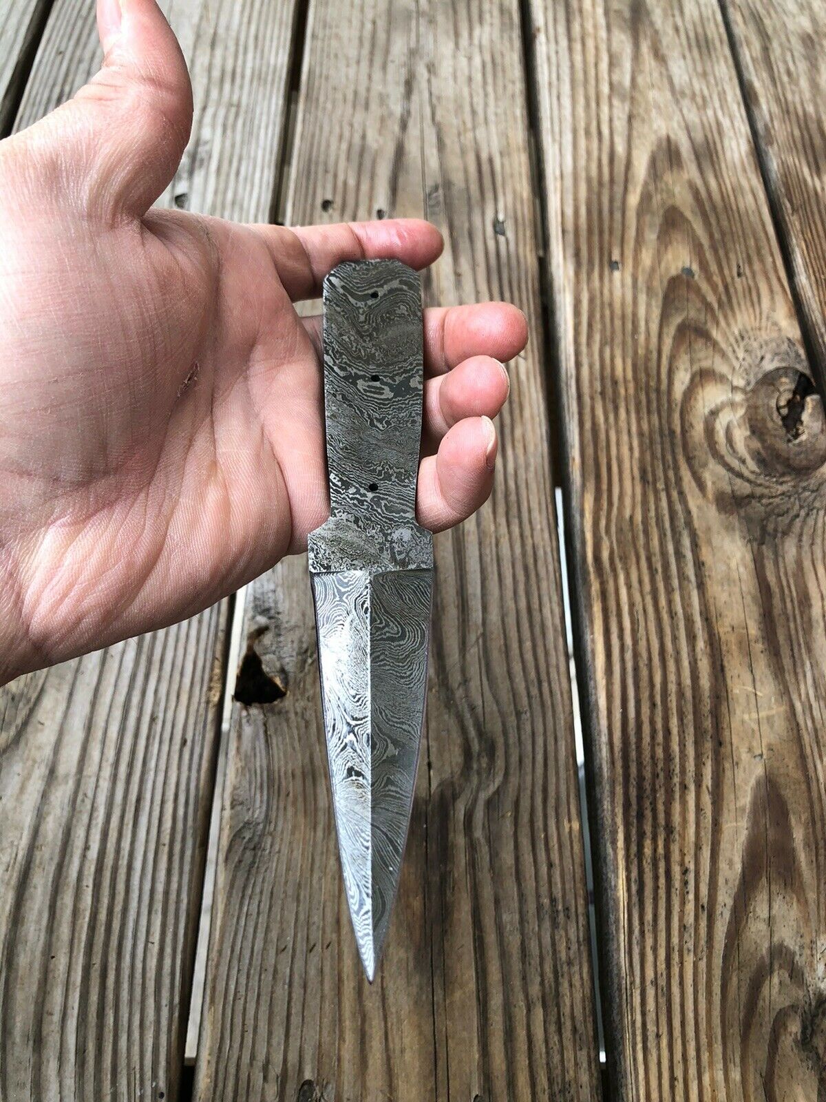 Custom HAND FORGED DAMASCUS STEEL Blank BLADE FULL TANG Dagger Knife - SUSA KNIVES