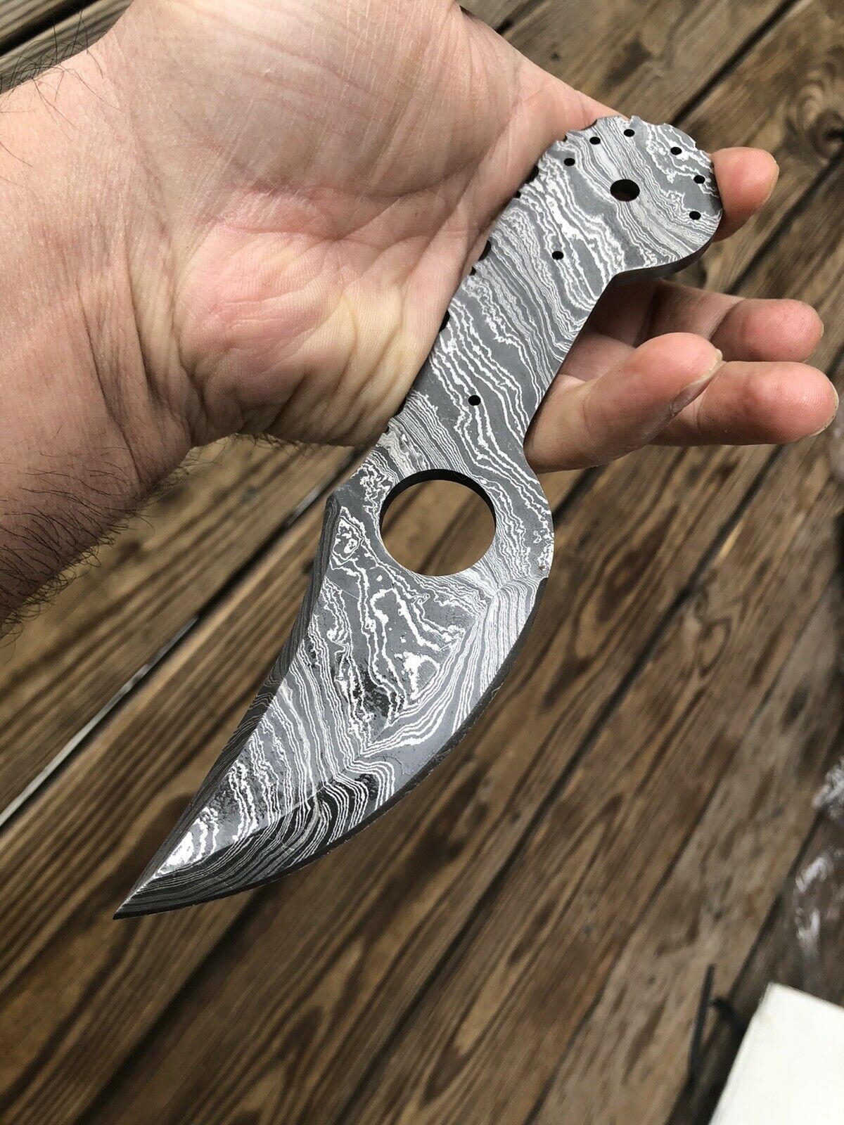 HAND FORGED DAMASCUS STEEL Hunting Skinner Knife BLANK BLADE FULL TANG’ - SUSA KNIVES