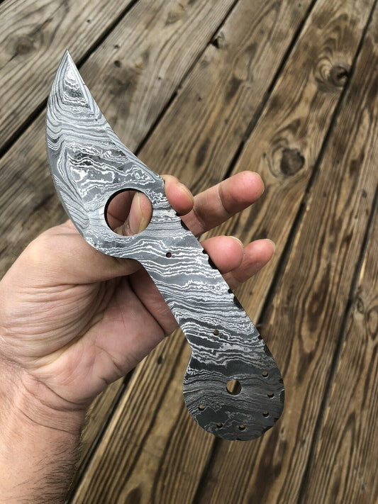 HAND FORGED DAMASCUS STEEL Hunting Skinner Knife BLANK BLADE FULL TANG’ - SUSA KNIVES