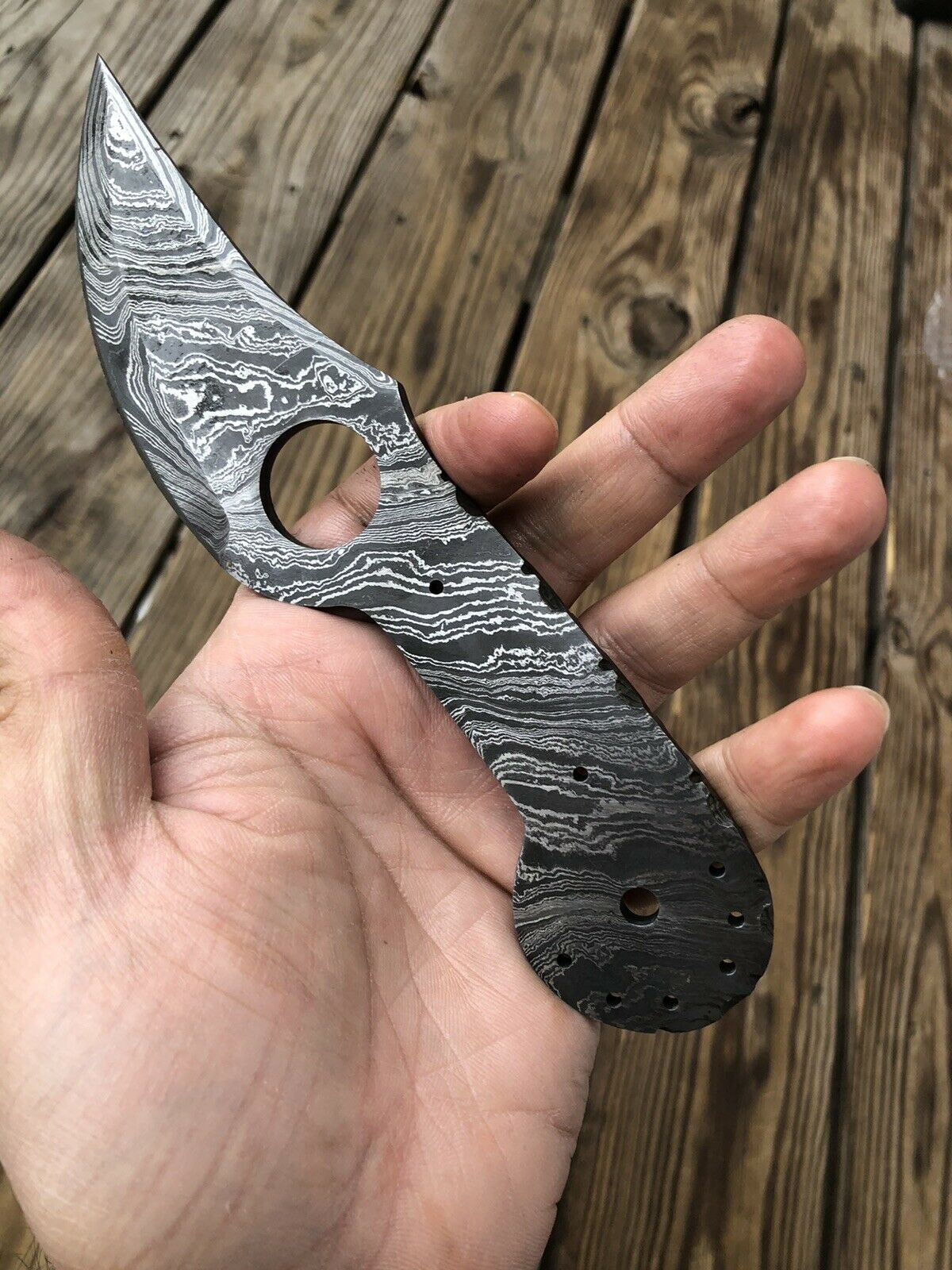 HAND FORGED DAMASCUS STEEL Hunting Skinner Knife BLANK BLADE FULL TANG’ - SUSA KNIVES