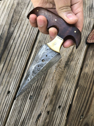 CUSTOM HAND FORGED DAMASCUS COMBAT DAGGER Boot KNIFE - SUSA KNIVES