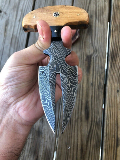 CUSTOM HAND FORGED DAMASCUS COMBAT DAGGER Boot KNIFE - SUSA KNIVES