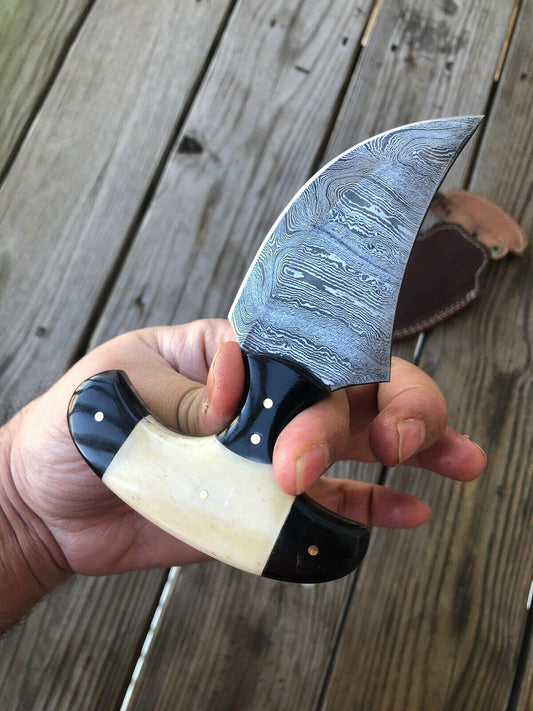CUSTOM HAND FORGED DAMASCUS COMBAT DAGGER Boot KNIFE - SUSA KNIVES