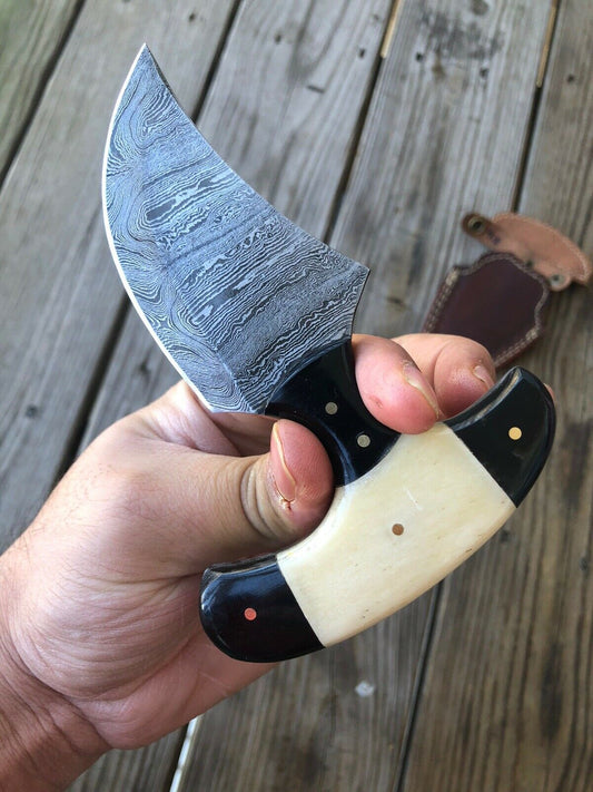 CUSTOM HAND FORGED DAMASCUS COMBAT DAGGER Boot KNIFE - SUSA KNIVES