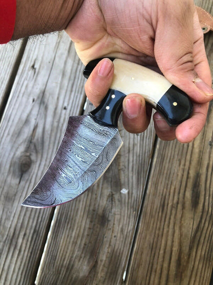 CUSTOM HAND FORGED DAMASCUS COMBAT DAGGER Boot KNIFE - SUSA KNIVES