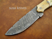 Load image into Gallery viewer, Custom hand crafted Damascus steel Moqen,s hunting knife - SUSA KNIVES
