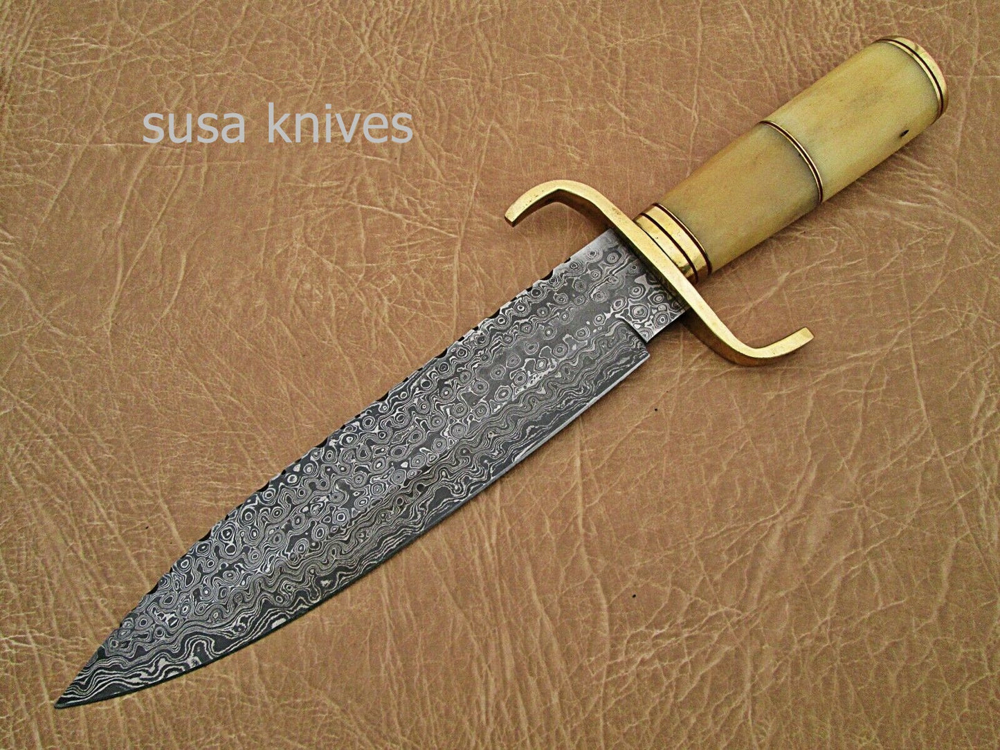 Damascus Steel hunting Bowie knife - SUSA KNIVES
