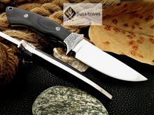 Load image into Gallery viewer, , HANDMADE ENGRAVED, HUNTING/FIGHTING KNIFE  440C MIRROR POLISHED - SUSA KNIVES
