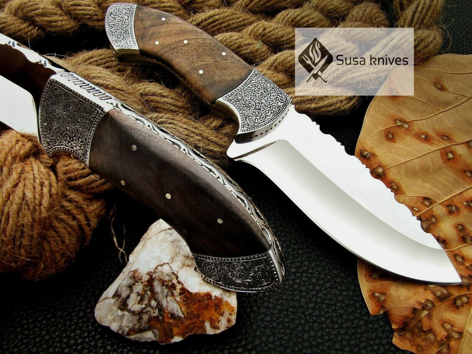 HANDMADE ENGRAVED OUTDOOR HUNTING / FIGHTING CLAW KNIFE - SUSA KNIVES