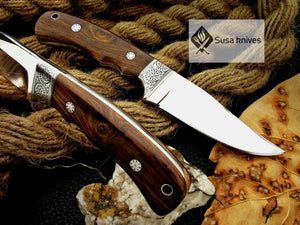 HANDMADE ENGRAVED, HUNTING/FIGHTING KNIFE  440C MIRROR POLISHED - SUSA KNIVES