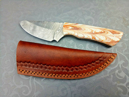 CUSTOM HANDMADE DAMASCUS STEEL FULL TANG HUNTING/SKINNER KNIFE - SUSA KNIVES