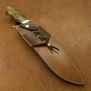 Beautiful Custom Handmade D2 Steel Hunting Knife | Sheath | Roise Wood Handle - SUSA KNIVES