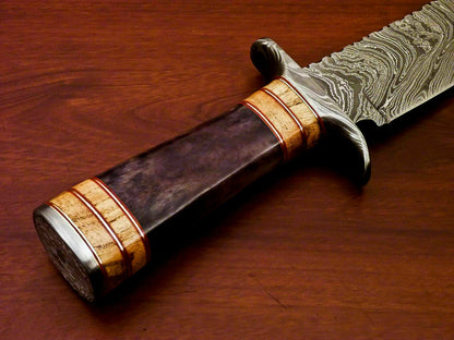 Amazing Custom Handmade Damascus Steel Hunting Knife Stained Camel Bone Handle - SUSA KNIVES