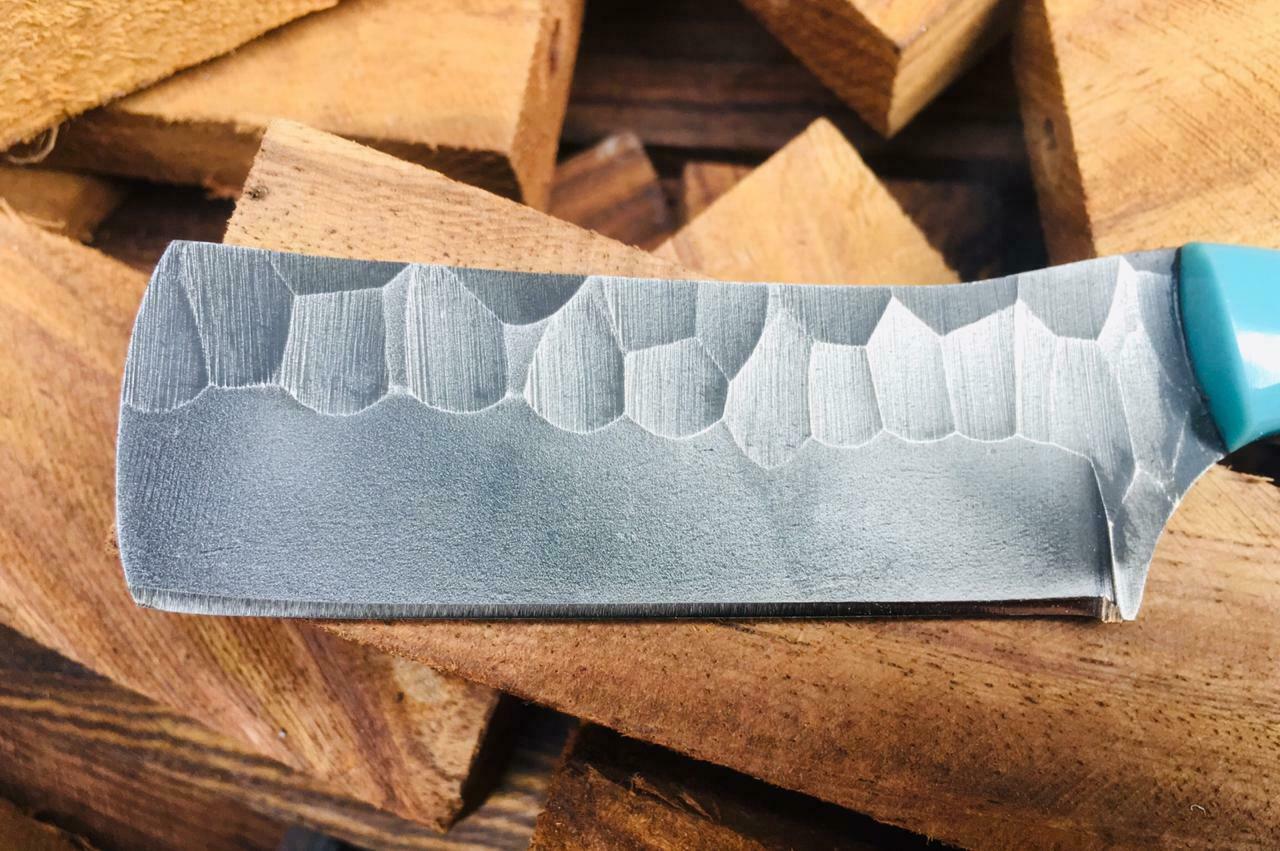 HANDMADE STEEL BULL CUTTER KNIFE WITH RESIN HANDLE AND PINS - SUSA KNIVES