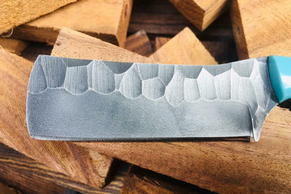 HANDMADE STEEL BULL CUTTER KNIFE WITH RESIN HANDLE AND PINS - SUSA KNIVES