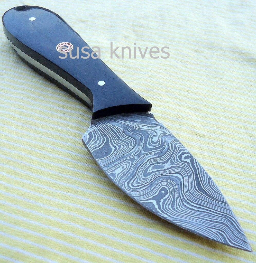Customized Handmade Damascus Steel Black dragon skinner Knife - SUSA KNIVES
