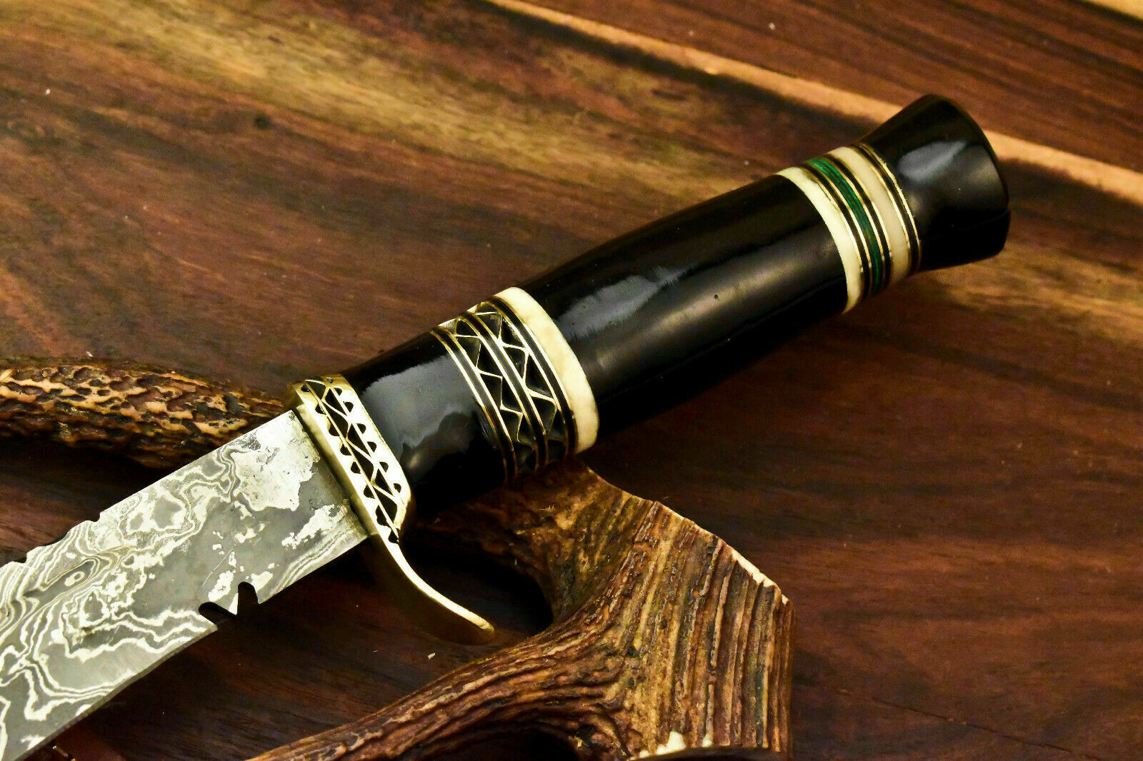 Custom Handmade Damascus Steel Kukri Knife | Sheath | Buffalo Horn Handle. - SUSA KNIVES