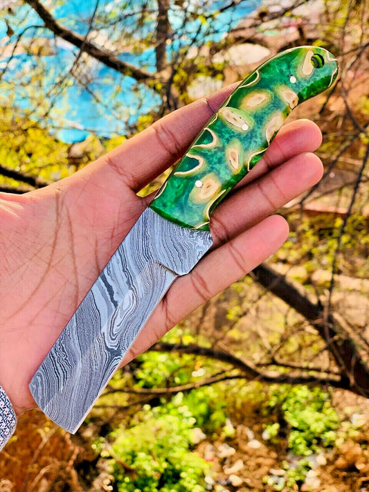 custom handmade damascus steel bull cutter knife - SUSA KNIVES