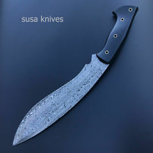 Load image into Gallery viewer, Custom Handmade Damascus Steel Amazing Kukri Knife With Black Micarta Handle - SUSA KNIVES
