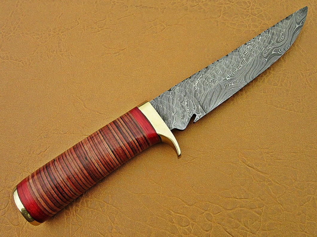 Custom Handmade Damascus Steel Hunting knife with Sheath