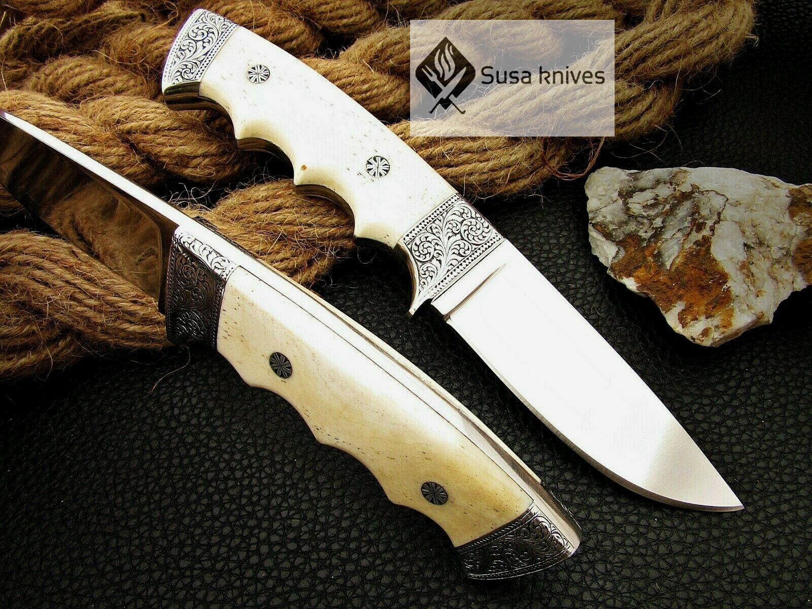 HANDMADE OUTCLASS ENGRAVED, HUNTING/FIGHTING CLAW KNIFE  440C MIRROR POLISHED - SUSA KNIVES