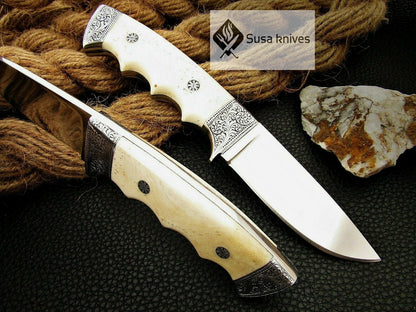 HANDMADE OUTCLASS ENGRAVED, HUNTING/FIGHTING CLAW KNIFE  440C MIRROR POLISHED - SUSA KNIVES