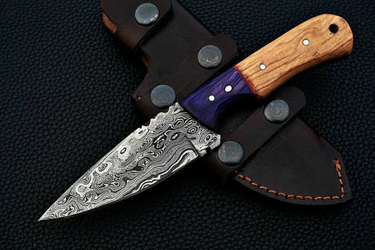 CUSTOM HAND MADE DAMASCUS STEEL HUNTING SKINNER KNIFE. - SUSA KNIVES