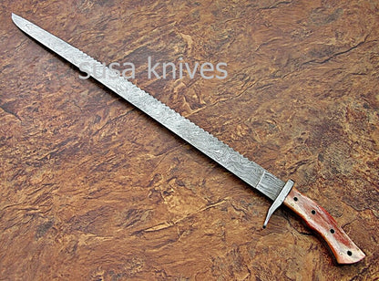 CUSTOM HAND MADE DAMASCUS STEEL HUNTING SWORD KNIFE. - SUSA KNIVES