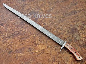CUSTOM HAND MADE DAMASCUS STEEL HUNTING SWORD KNIFE. - SUSA KNIVES