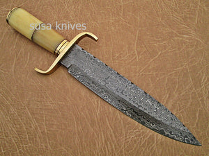 Damascus Steel hunting Bowie knife - SUSA KNIVES
