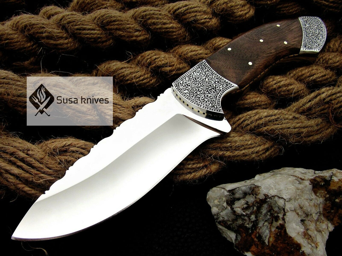 HANDMADE ENGRAVED OUTDOOR HUNTING / FIGHTING CLAW KNIFE - SUSA KNIVES