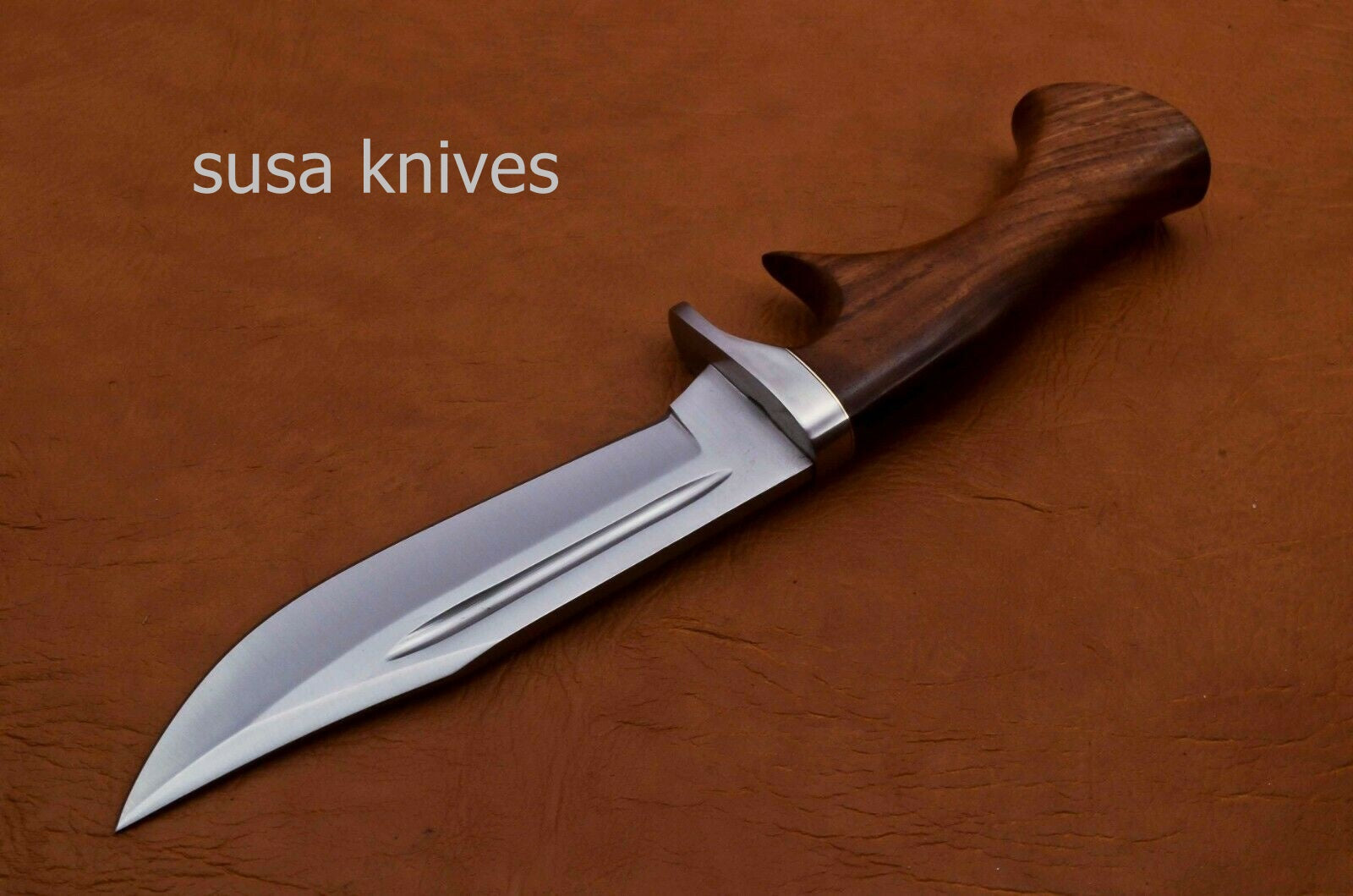 Handmade D2 Steenless Steel 11.00 Inches Bowie Knive Rose Wood Handle - SUSA KNIVES