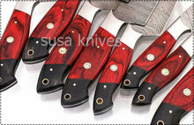 Load image into Gallery viewer, KNIVES 8 PCS HANDMADE DAMASCUS STEEL CHEF KNIFE KITCHEN SET - SUSA KNIVES

