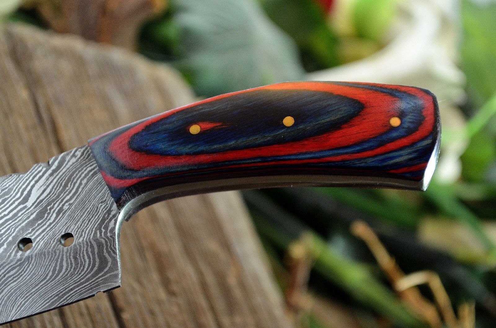 CUSTOM HANDMADE DAMASCUS STEEL MINI POCKET CLEAVER HUNTING BOOT KNIFE - SHEATH - SUSA KNIVES