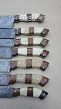 Load image into Gallery viewer, Customized Handmade Damascus sharp kitchen knife 7 pcs set - SUSA KNIVES
