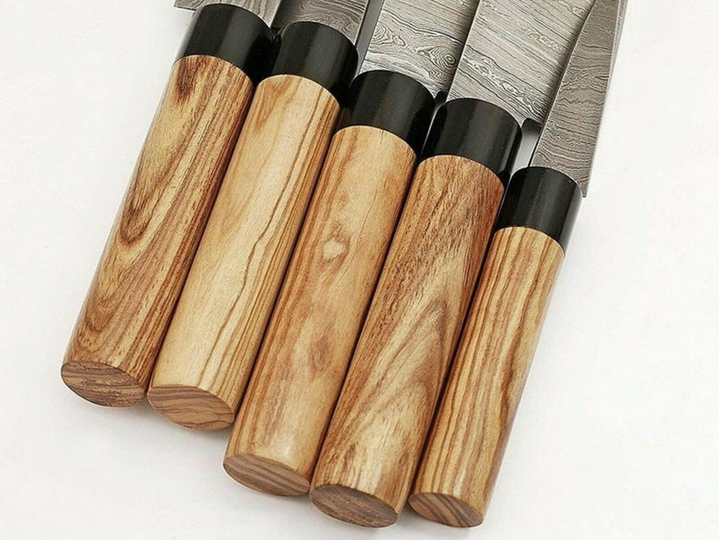 Set Of 5 Beautiful Handmade Damascus Steel Chef Knives With Leather Bag - SUSA KNIVES