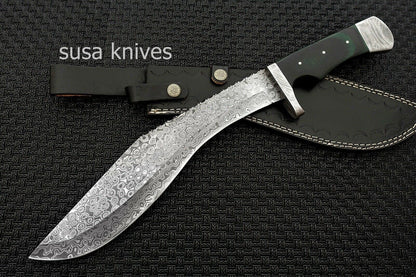 Custom Handmade Damascus Kukri Knife - SUSA KNIVES