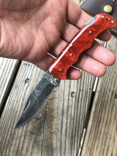 Load image into Gallery viewer, Custom HAND FORGED DAMASCUS STEEL Folding Pocket Knife W/ Back Lock - SUSA KNIVES
