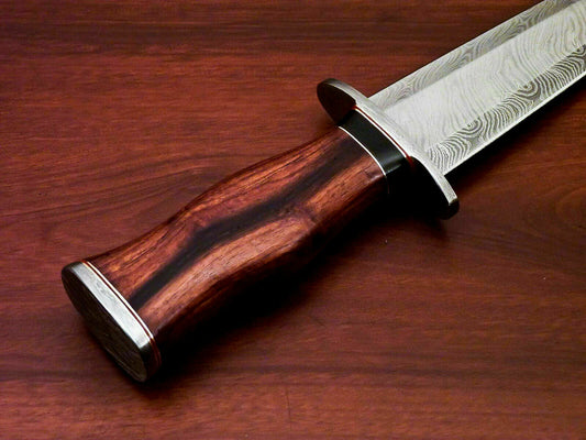 AmazingCustom Hand-Forged Damascus Steel Dagger knife " Natural Rose Wood Handle - SUSA KNIVES